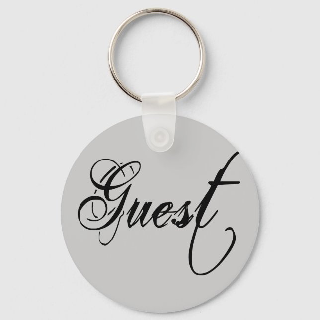 Naughy Grunge Script - Gäst Black Nyckelring (Framsida)