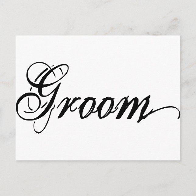 Naughy Grunge Script - Groom Black Vykort (Framsida)