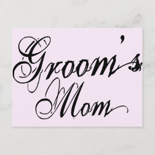 Naughy Grunge Script - Grooms Mamma Black Vykort