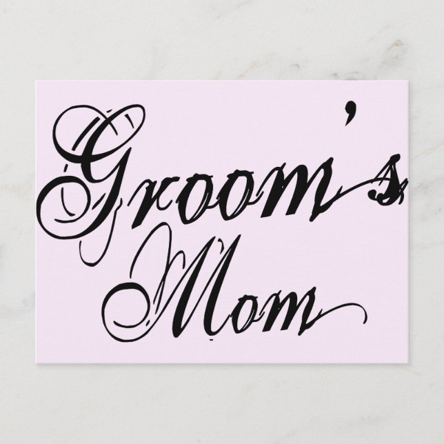 Naughy Grunge Script - Grooms Mamma Black Vykort (Framsida)