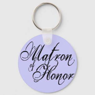 Naughy Grunge Script - Matron of Honor Black Nyckelring