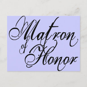 Naughy Grunge Script - Matron of Honor Black Vykort