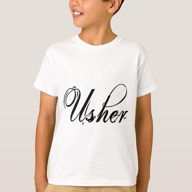 Naughy Grunge Script - Usher Black Tee (Framsida)