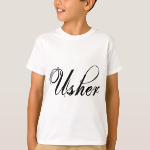 Naughy Grunge Script - Usher Black Tee Shirt