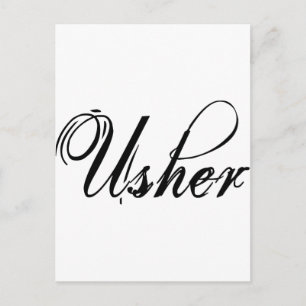 Naughy Grunge Script - Usher Black Vykort