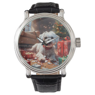 Naughy Jul Puppy, Cute, Funny, Tecknad Armbandsur
