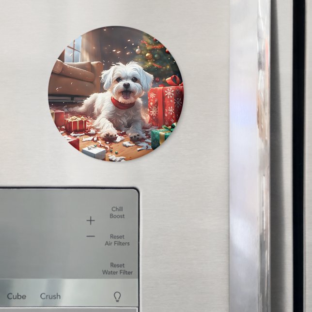 Naughy Jul Puppy, Cute, Funny, Tecknad Magnet (In Situ (Fridge))