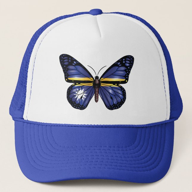 Nauru butterfly monarch flagga keps (Framsida)