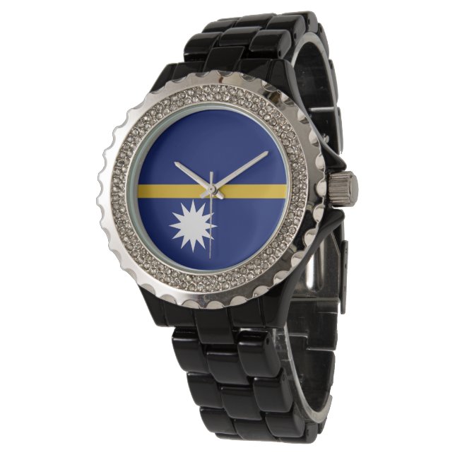 Nauru flagga armbandsur (Vinklad)