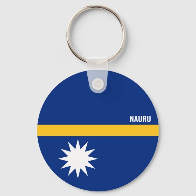 Nauru Flagga Charming Patriotic Nyckelring (Framsida)