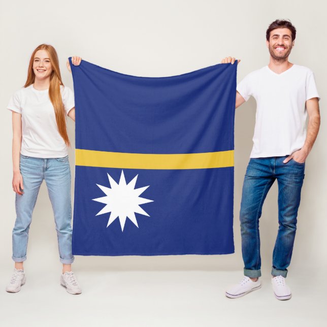 Nauru flagga fleecefilt (På plats)