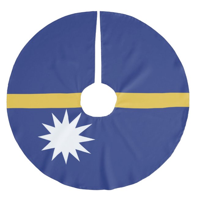 Nauru flagga julgransmatta borstad polyester (Framsidan)