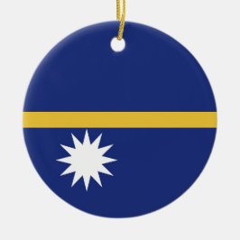 Nauru flagga julgransprydnad keramik