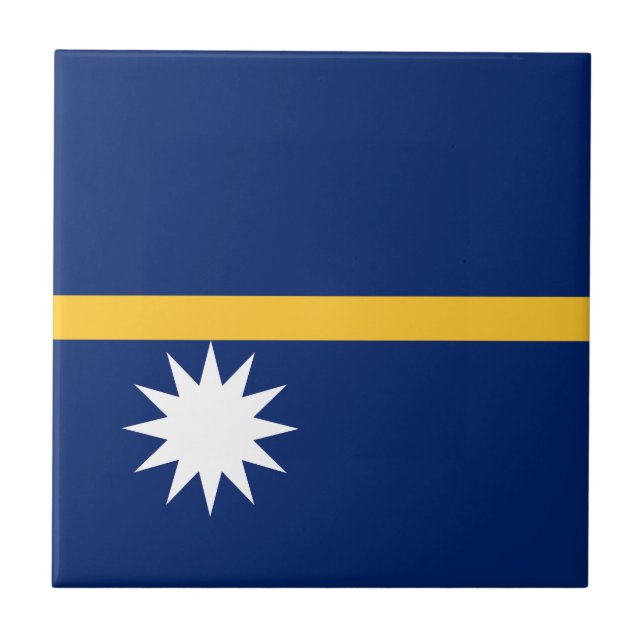 Nauru Flagga Kakelplatta (Framsidan)