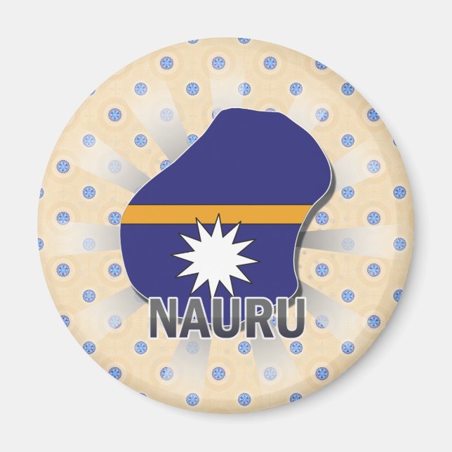 Nauru Flagga Karta 2.0 Magnet (Framsidan)