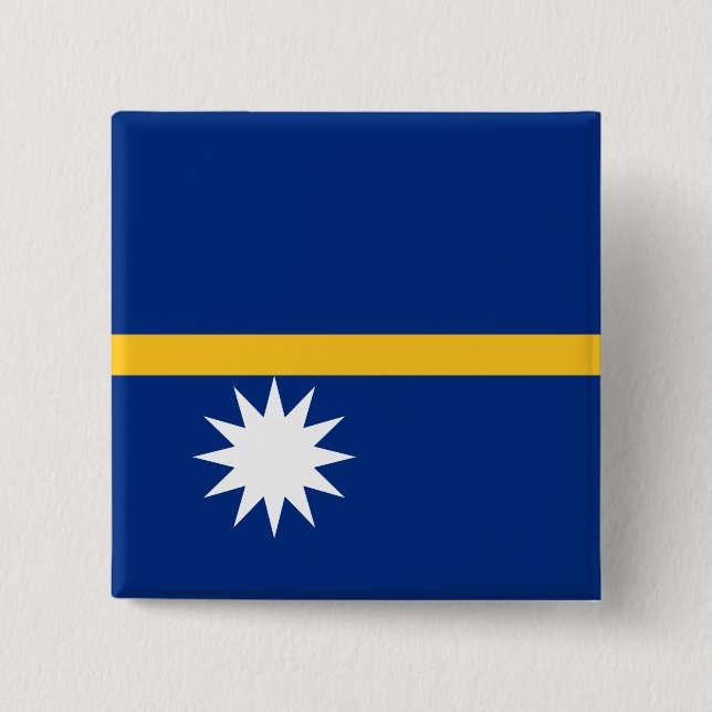 Nauru Flagga Knapp (Framsida)