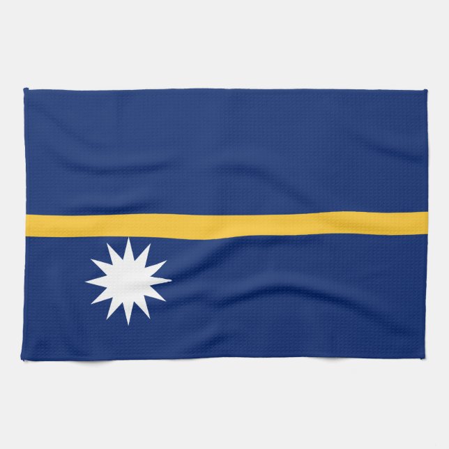 Nauru Flagga Kökshandduk (Horisontell)