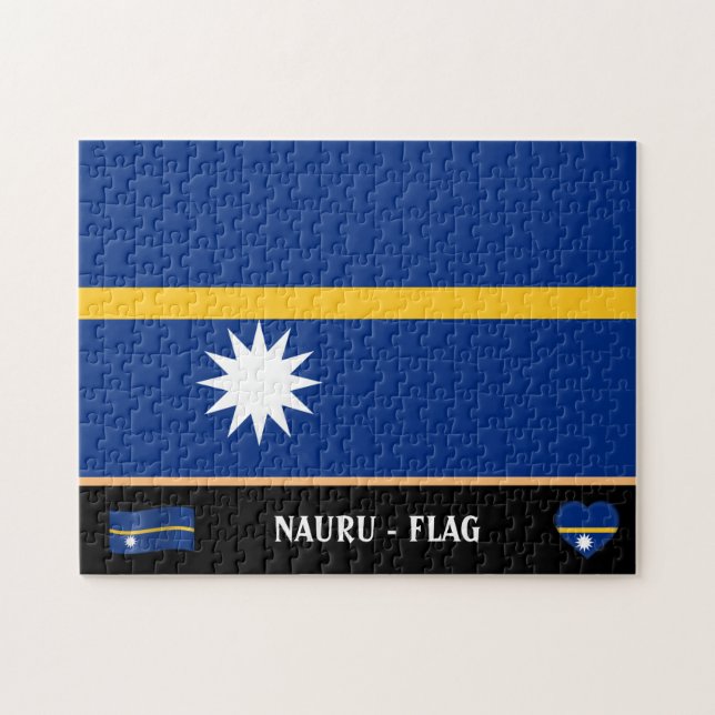 Nauru Flagga & Nauran land / Nauru Pussel (Horisontell)