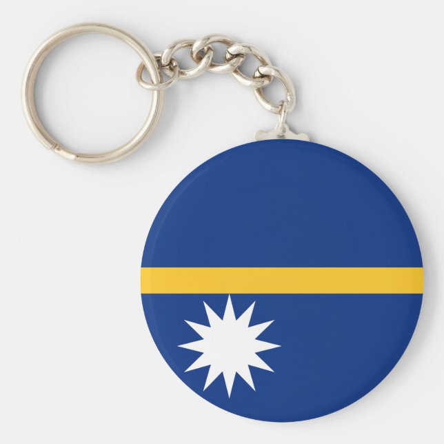 Nauru Flagga Nyckelring (Framsidan)