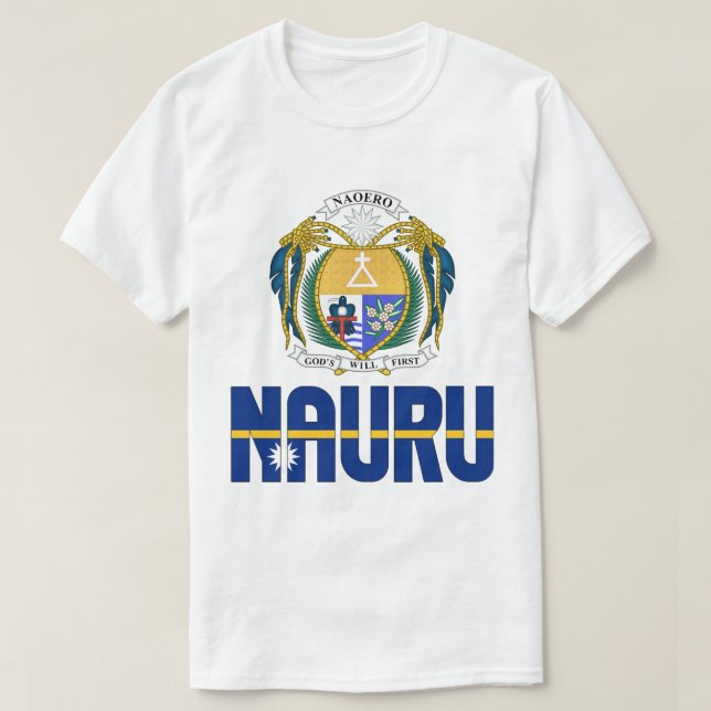 Nauru-Flagga och Jacka av Arm Patriotic T Shirt (Design framsida)