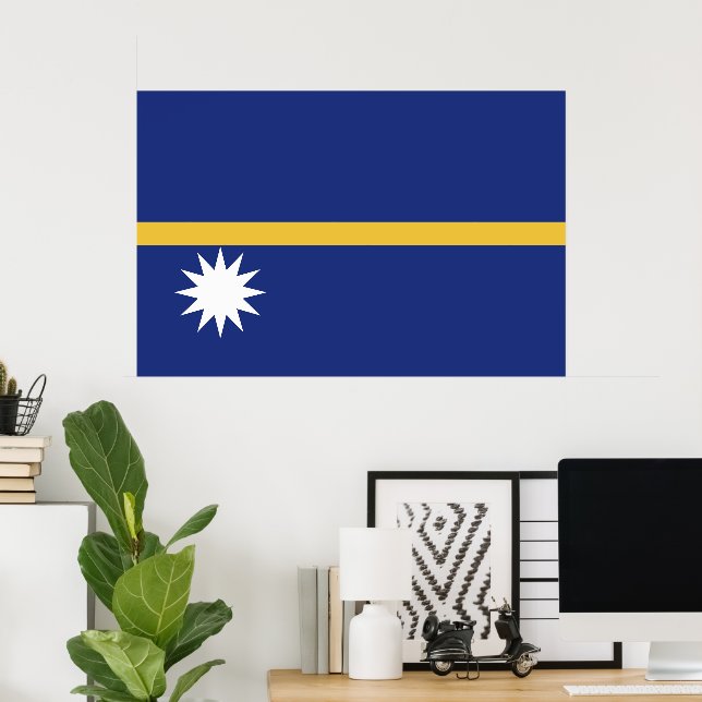 Nauru flagga poster (Hemmakontoret)