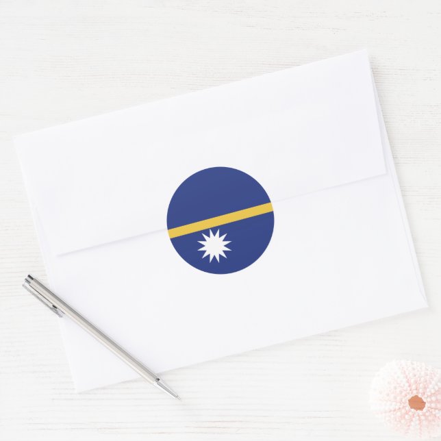 Nauru flagga runt klistermärke (Kuvert)