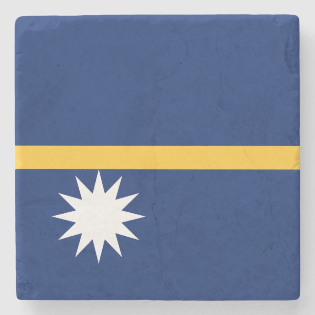 Nauru Flagga Stenunderlägg (Framsidan)