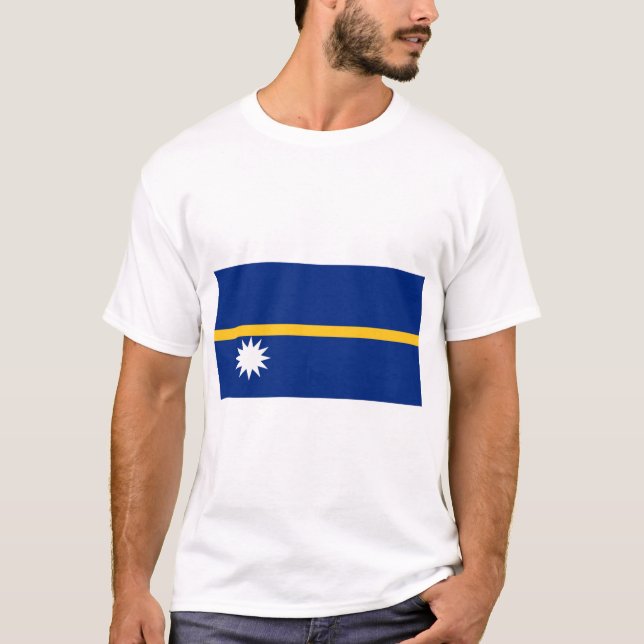 Nauru Flagga T Shirt (Framsida)