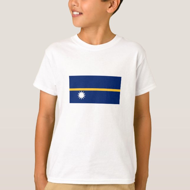 Nauru Flagga T Shirt (Framsida)