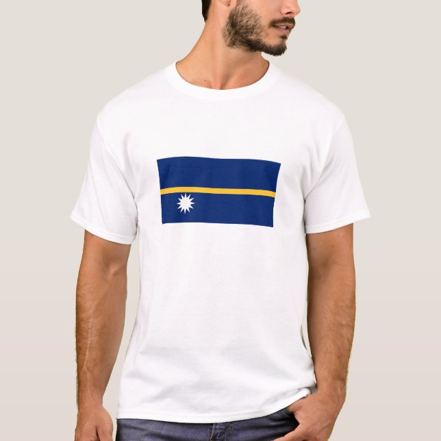 Nauru Flagga T Shirt (Framsida)