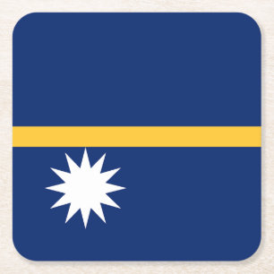 Nauru Flagga Underlägg Papper Kvadrat