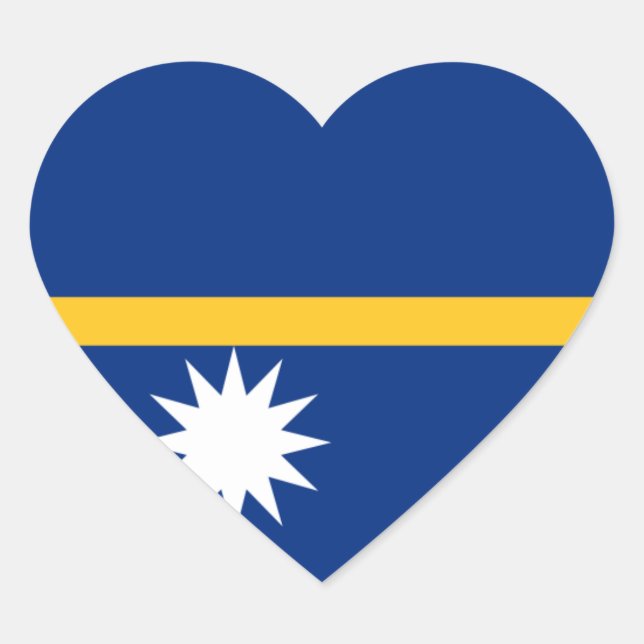 nauru hjärtformat klistermärke (Framsida)