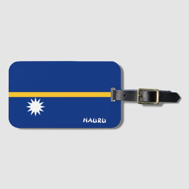 Nauru National Flagga Patriotic Bagagebricka (Framsida horisontal)