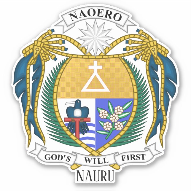 Nauru Nationalemblem Patriotic Klistermärken (Framsida)