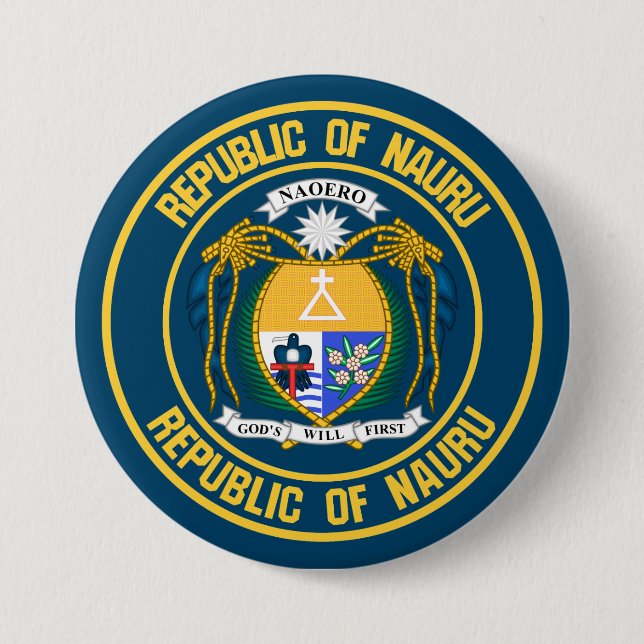 Nauru Round Emblem Knapp (Framsida)
