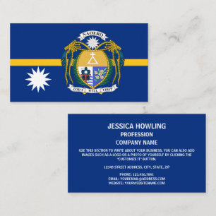 Nauruan Flagga & Jacka av Arm, Nauru-Flagga Visitkort