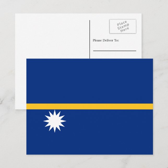 Nauruan Flagga, Nauru-Flagga Vykort (Fram/baksida)