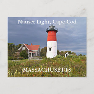 Nauset Light, Cape Cod, Massachusetts Postcard Vykort