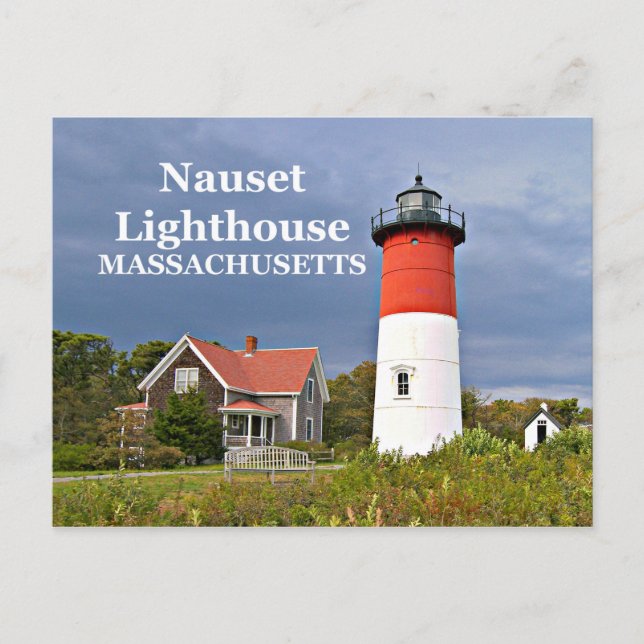 Nauset Light, Cape Cod, Massachusetts Postcard Vykort (Framsida)