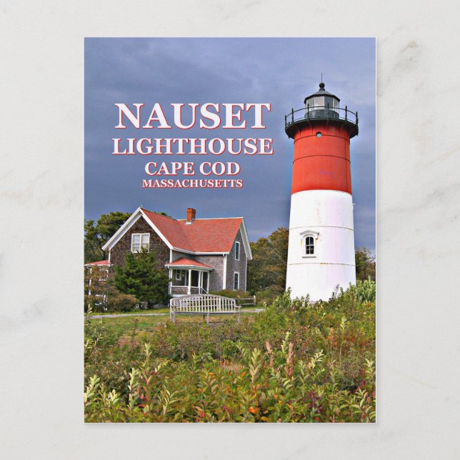Nauset Light, Cape Cod, Massachusetts Postcard Vykort (Framsida)