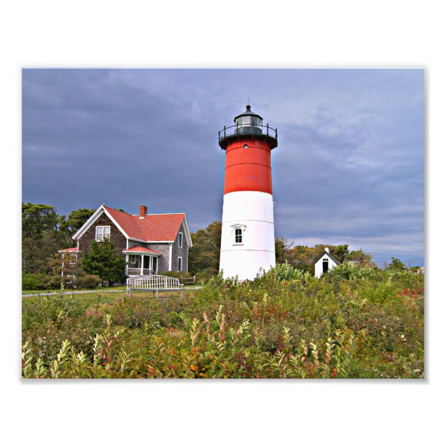 Nauset Lighthouse, Cape Cod Massachusetts Photo Fototryck (Framsidan)