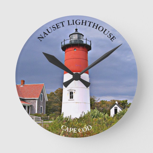 Nauset Lighthouse, Cape Cod MORSA Wall Clock Rund Klocka (Framsida)
