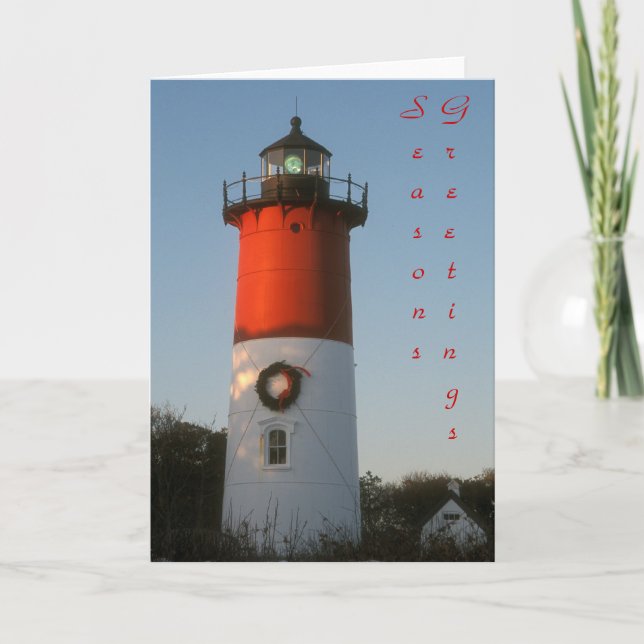 Nauset Lighthouse Season Greetings Helgkort (Framsida)