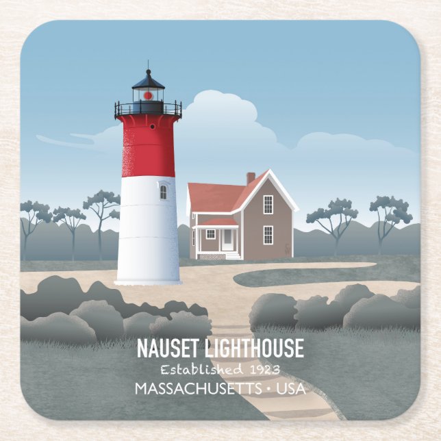 Nauset Lighthouse Underlägg Papper Kvadrat (Framsidan)