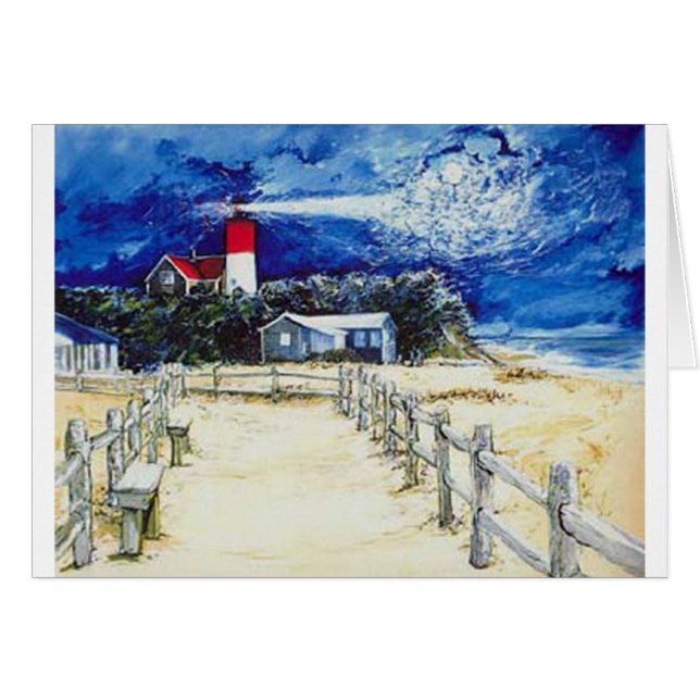Nauset ljust tilldela med månen hälsningskort (Framsidan Horizontal)