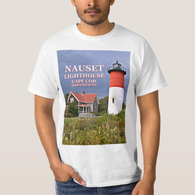 Nauset tänder, uddtorsk, den Massachusetts fyren Tee Shirt (Framsida)