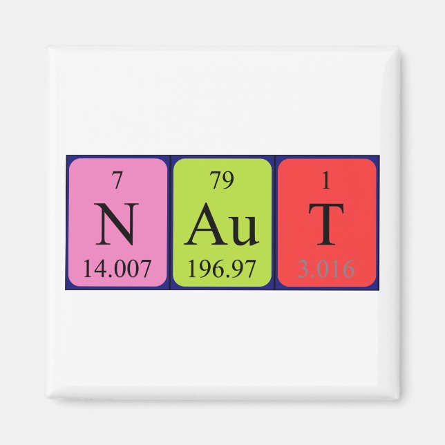 Naut Periodiska bord namn magnet (Framsidan)