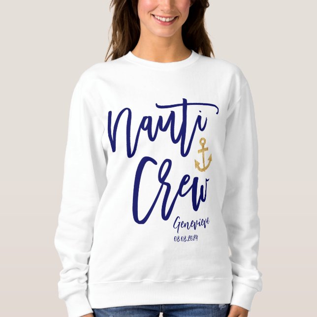 Nauti Besättning Nautisk Brudtärna T Shirt (Framsida)