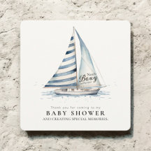 Nauti Bouy Baby Shower Segelbåt Akvarell