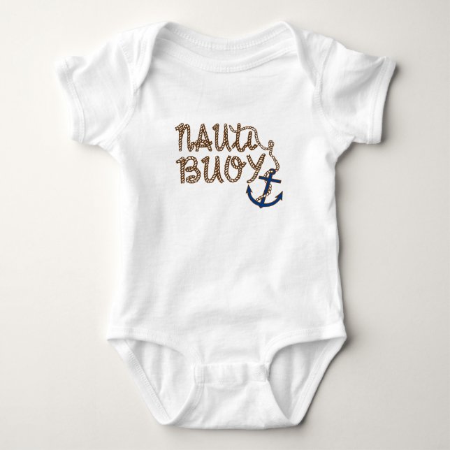 Nauti Buoy Nautical Boat med ankare T Shirt (Framsida)